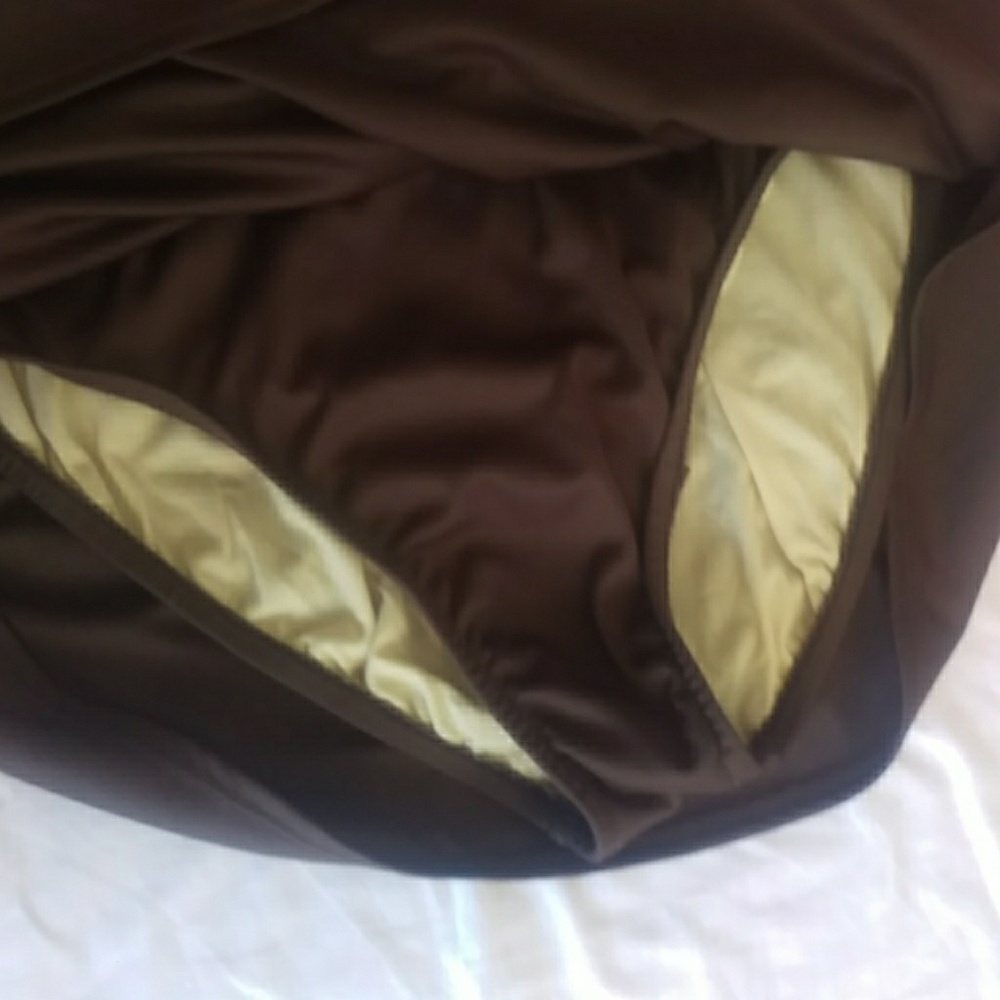 Swim brown tank dress padded with splits - Picture 3 of 8